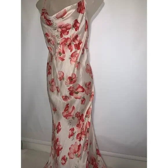 VINTAGE Y2K FLORAL SILK SLIP DRESS LINGERIE AUGUST SILK SIZE MEDIUM - Picture 2 of 6